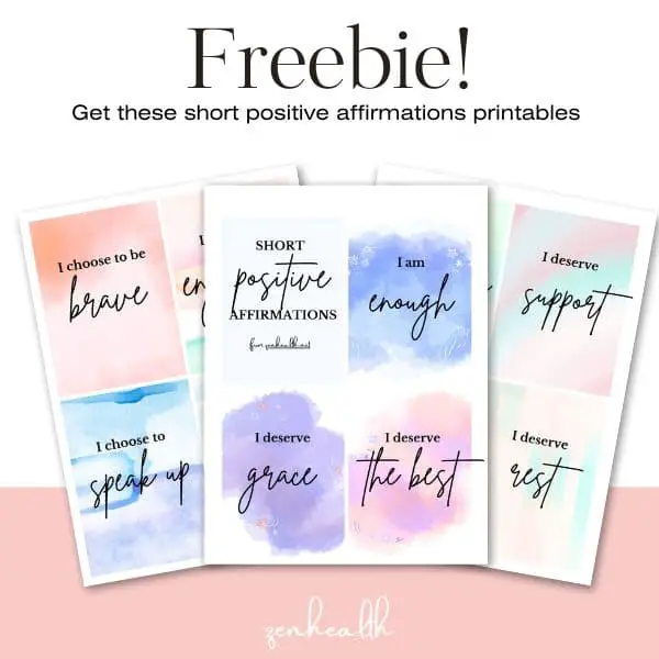 31 short positive affirmations freebie