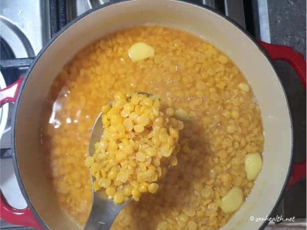 boiled dhal for roti