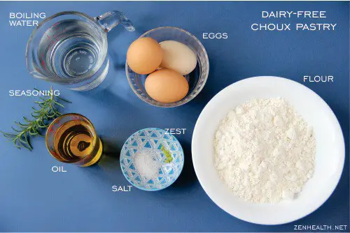 Ingredients for Dairy Free Choux Pastry Recipe