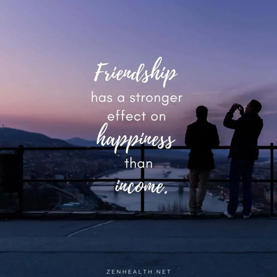 Friendship has a stronger effect on happiness than income.   