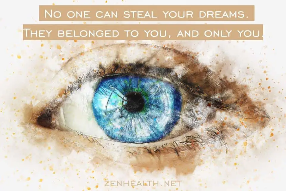 No one can steal your dreams. They belonged to you, and only you.