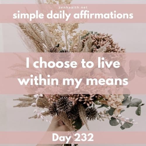 Simple daily affirmations: Day 232