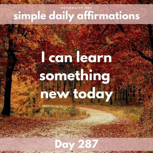 Simple daily affirmations: Day 287