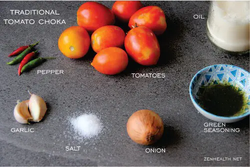 Ingredients for tomato choka