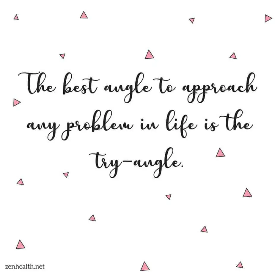 The best angle to approach any problem in life is the try-angle.